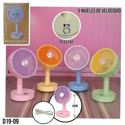 FANIX FAN MASAÜSTÜ ŞARJLI AYARLANABİLİR DİJİTAL KADEMELİ (3 RENK) FNX-8038
