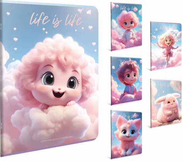 GIPTA DEFTER LIFE IS LIFE A4 DİKİŞLİ PP KAPAK 60 YP KARELİ 7574
