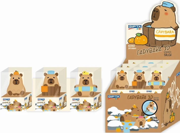 GIPTA SİLGİ CAPYBARA 3D 24 LÜ K2365