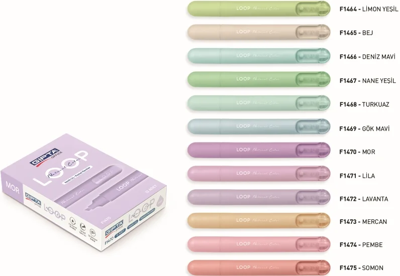 GIPTA FOSFORLU KALEM LOOP PASTEL BEJ F1465