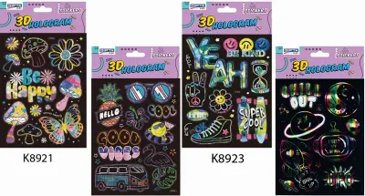 GIPTA STICKER LATEST 14x21 CM 3D HOLOGRAM PET ART 3 K8923