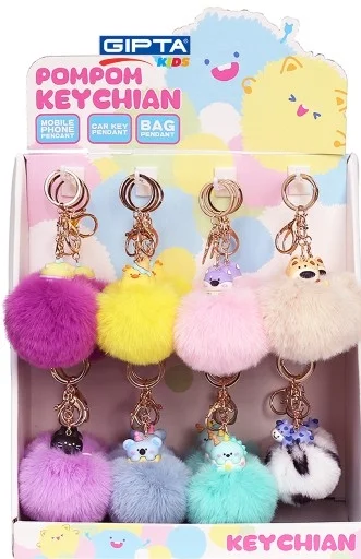 GIPTA ANAHTARLIK LITTLE CHUBBY POMPOM 6 RENK 24 LÜ K0901