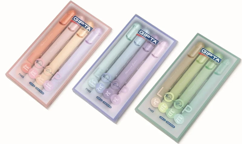 GIPTA FOSFORLU KALEM LOOP PASTEL 4 RENK SET 18 Lİ STAND F1463