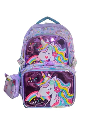 DREAM VEST MOR UNICORN 3'LÜ ÇANTA SETİ (U2092-U2100-U2101) VST-SET0011