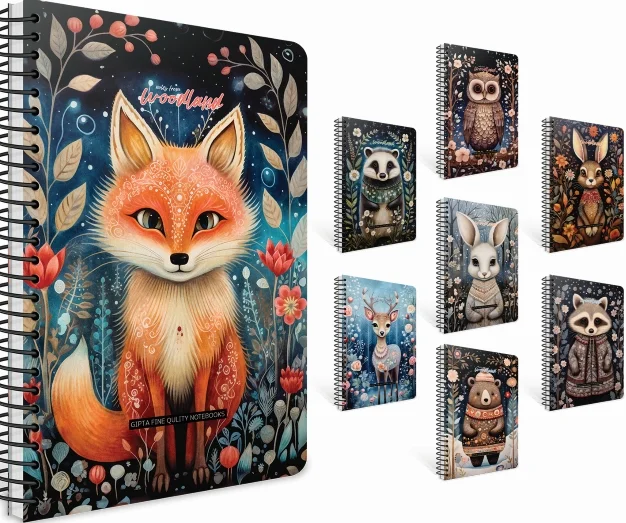 GIPTA DEFTER WOODLAND 17x24 SPİRALLİ SERT KAPAK 120 YP KARELİ 7433