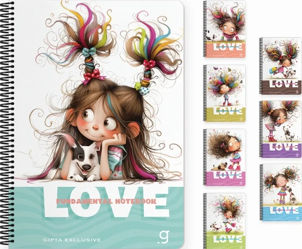 GIPTA DEFTER LOVE BOOK A4 SPİRALLİ PRESSBOARD KAPAK 80 YP KARELİ 7753