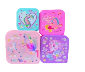 VEST SÜSLÜ UNICORN 4'LÜ PLASTİK BESLENME KABI SETİ (U2085) VST-BES0049