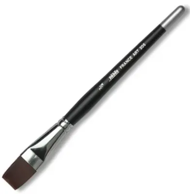 PEBEO FIRÇA 205 SERİSİ DÜZ KESİK SİYAH SENTETİK KIL KISA SAP NO:3/4 205 3/4