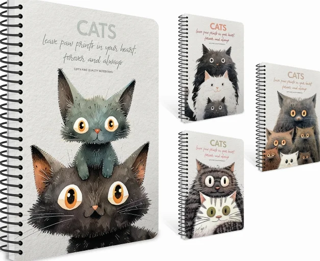 GIPTA DEFTER CATS A4 SPİRALLİ PRESSBOARD KAPAK 80 YP KARELİ 7620