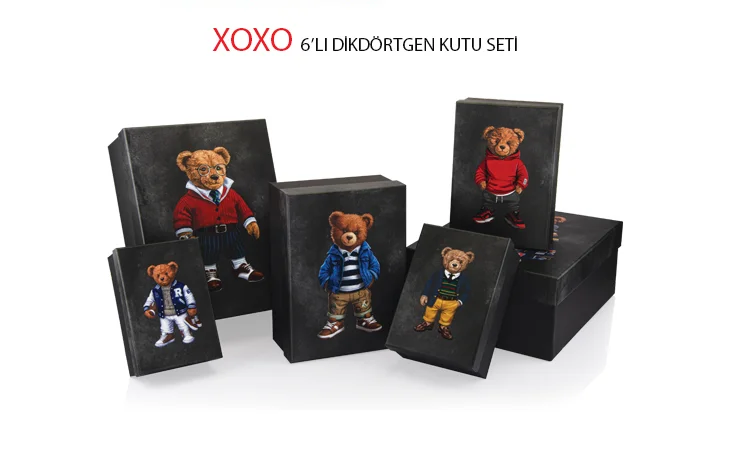 GIPTA KUTU SETİ XOXO 6 LI DİKDÖRTGEN BX27900