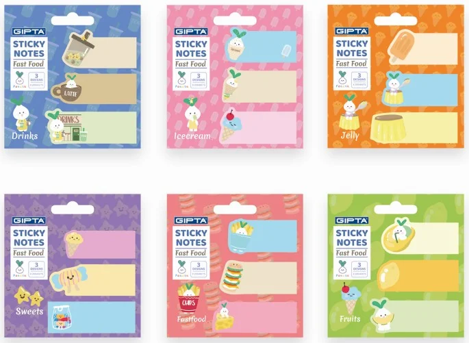GIPTA YAPIŞKANLI NOT KAĞIDI DELIGHT NOTES 20 YP 3 PARÇA 48 Lİ STAND K0133