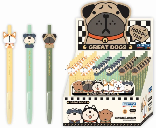 GIPTA VERSATİL KALEM GREAT DOGS 0.7 24 LÜ STAND K1918