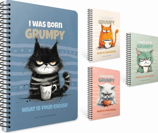 GIPTA DEFTER GRUMPY NOTES A4 SPİRALLİ PRESSBOARD KAPAK 80 YP KARELİ 7600
