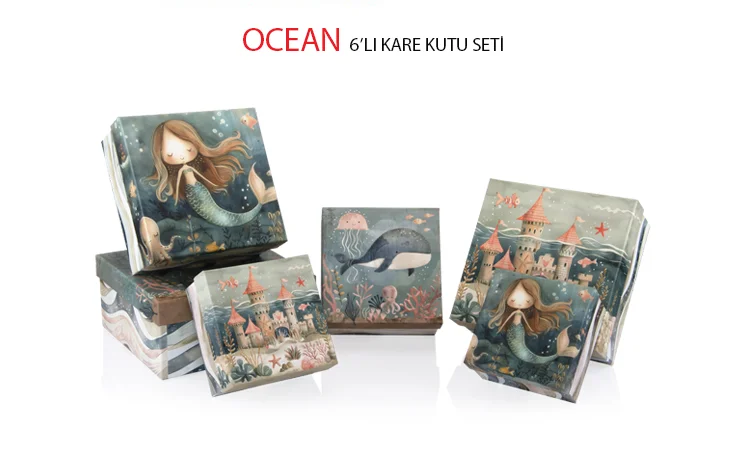GIPTA KUTU SETİ OCEAN 6 LI KARE BX27960