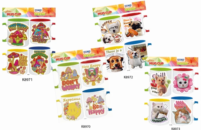 GIPTA STICKER CUP PATTERNS 4 MIX 12.5x23.5 CM ART 2 K8971