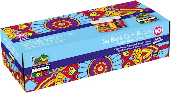 NOVA COLOR CAM BOYASI SU BAZLI ŞİŞE 15 CC SET 10 LU NC-199