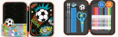 DREAM VEST FUTBOL SİYAH DOLU KALEM ÇANTASI 18 PARÇA (U2109B) VST-KCS0029
