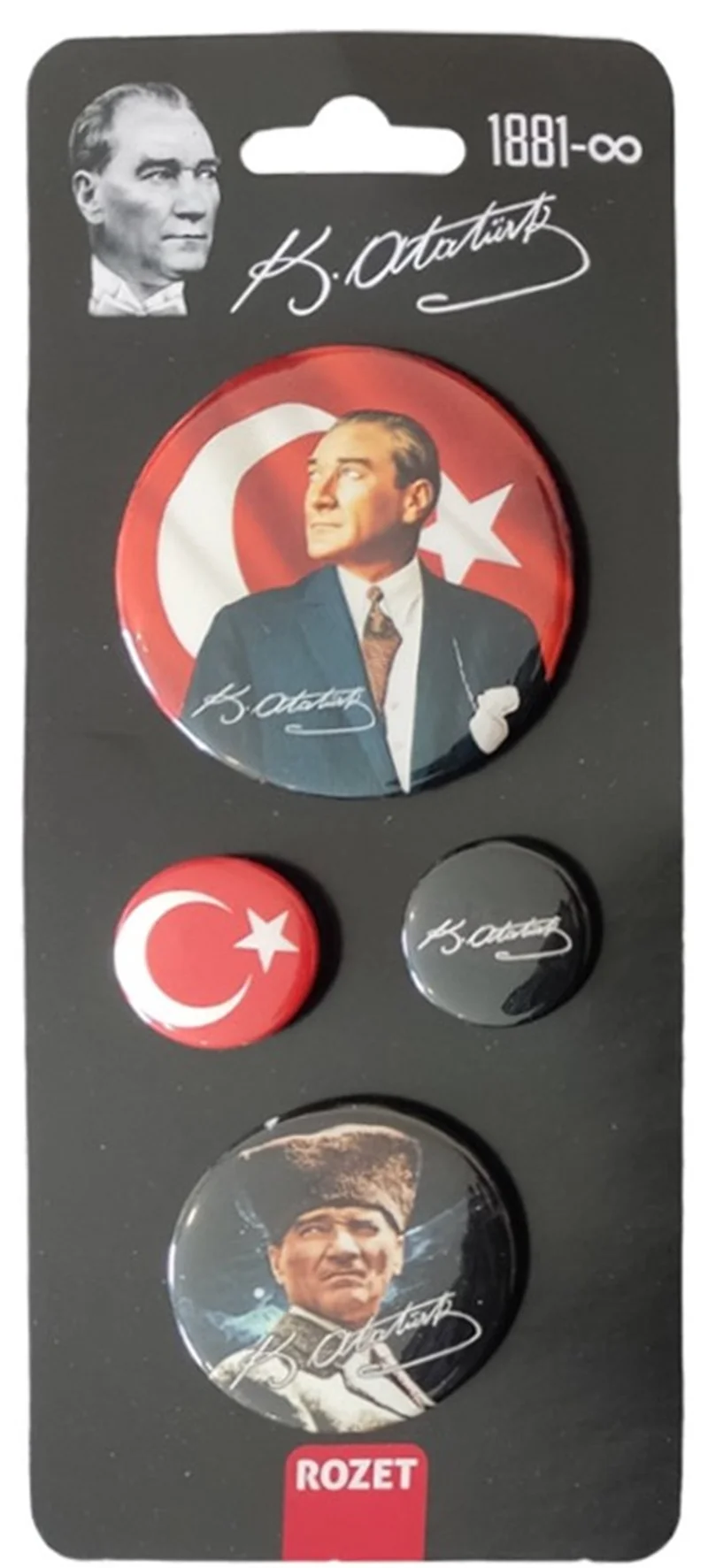 GİFİ ATATÜRK ROZET 4LÜ SET 306 11 70