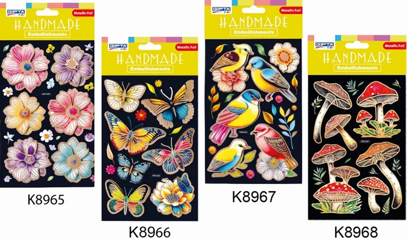 GIPTA STICKER RELIEFS METALİK FOLYO 12.5x23.5 CM ART 2 K8966