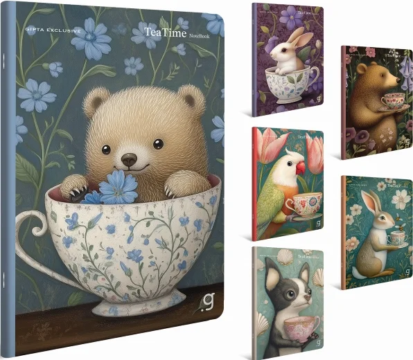 GIPTA DEFTER TEA TIME A4 DİKİŞLİ PP KAPAK 60 YP KARELİ 7769