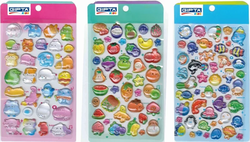 GIPTA STICKER JELLY 9x20 CM 3D ART 3 K8877