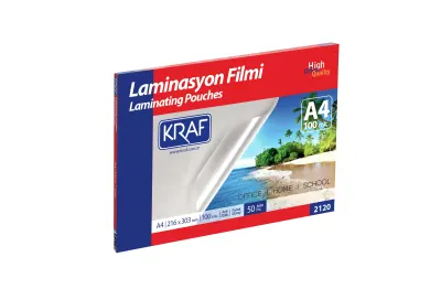 KRAF LAMİNASYON FİLMİ PARLAK A4 100 Mic. 50 Lİ 2120-50