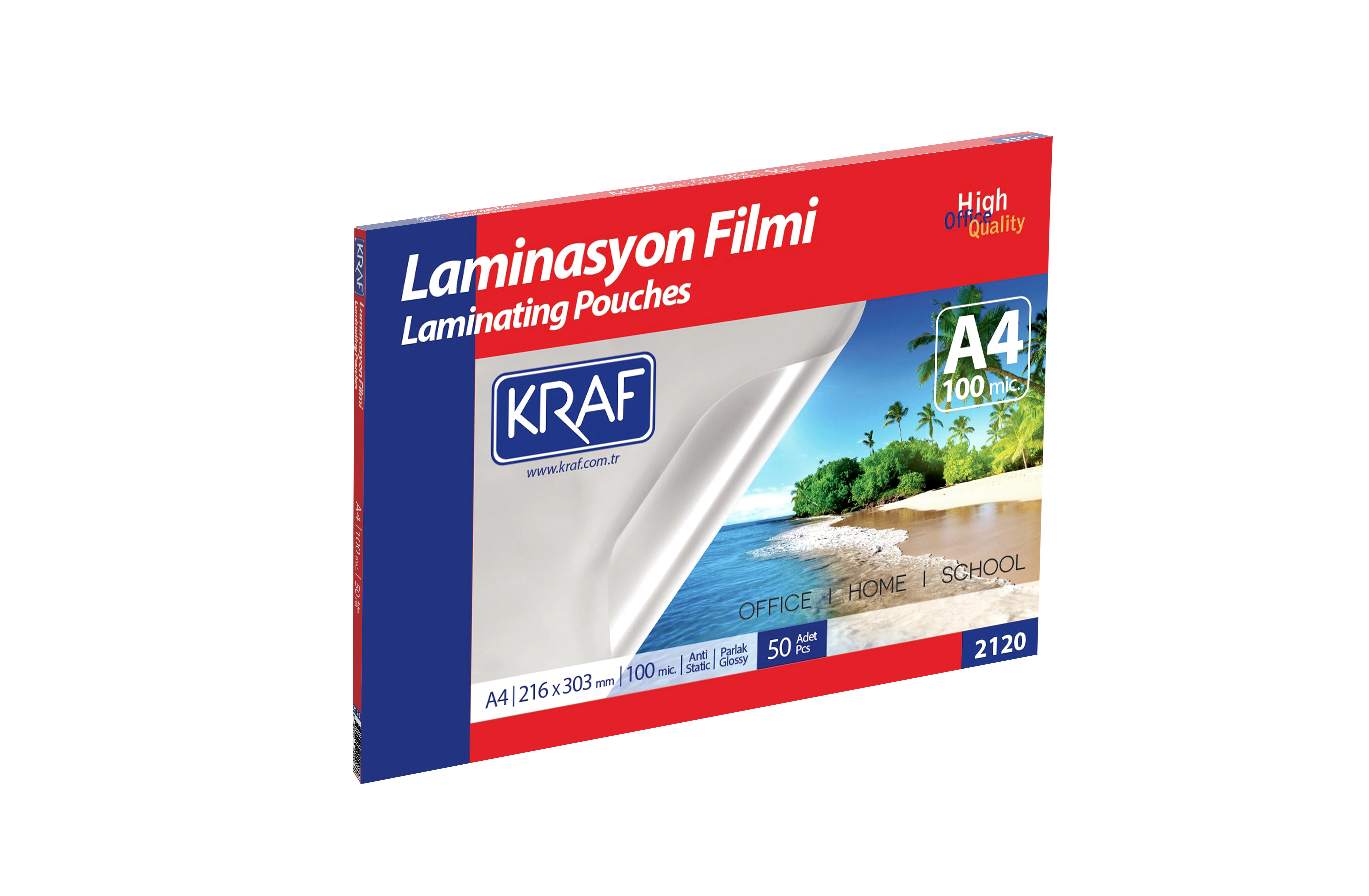 KRAF LAMİNASYON FİLMİ PARLAK A4 100 Mic. 50 Lİ 2120-50