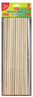 BU-BU EĞLENCELİ ÇUBUKLAR NATÜREL 20X0,3CM 50 Lİ BUBU-HS0027
