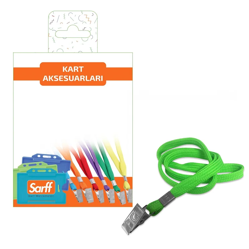 SARFF METAL KLİPSLİ FISTIK YEŞİLİ ASKI İPİ BLİSTER - 10ADET