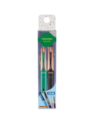 MILAN 1765809120 COPPER MAVİ TÜKENMEZ KALEM - BLİSTER - 2Lİ