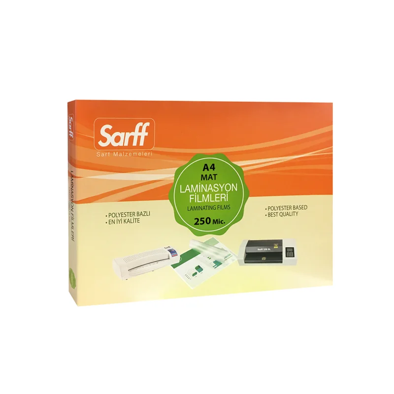 SARFF 250MIC MAT LAMİNASYON FİLMLERİ - A4(216X303MM) - 50ADET
