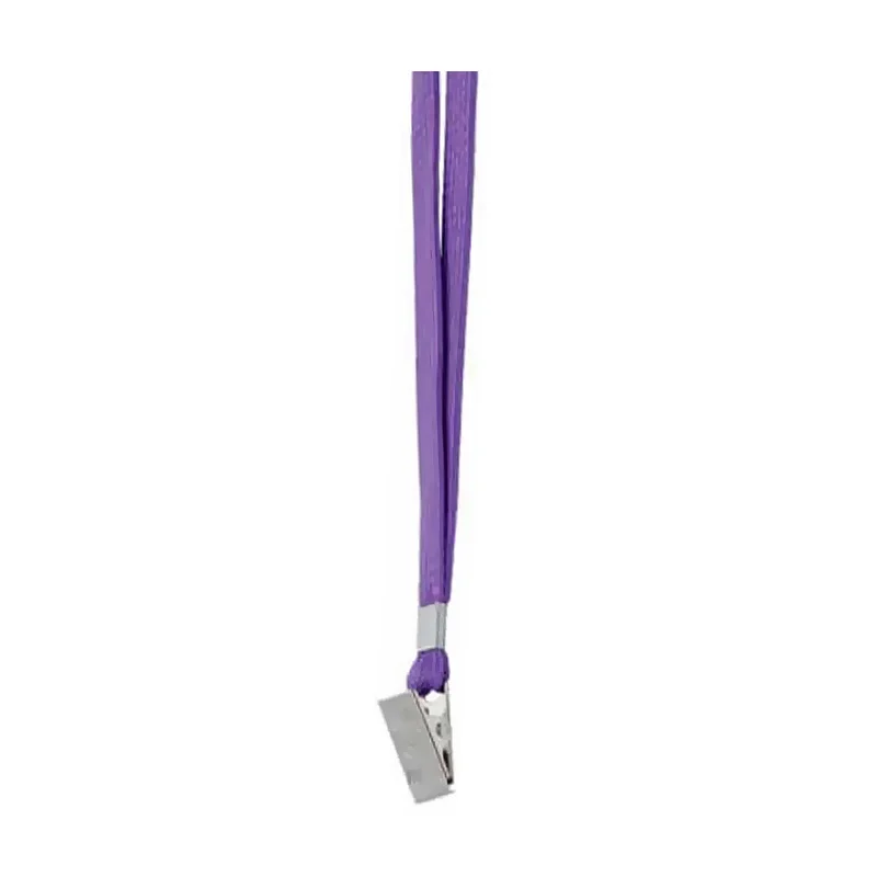 SARFF METAL KLİPSLİ KART ASKI İPİ MOR - 50ADET