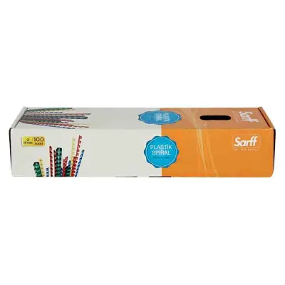 SARFF 10MM MAVİ PLASTİK SPİRAL KUTU - 100ADET
