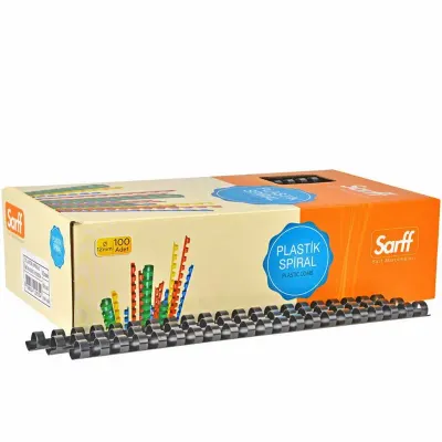 SARFF 12MM SİYAH PLASTİK SPİRAL KUTU - 100ADET