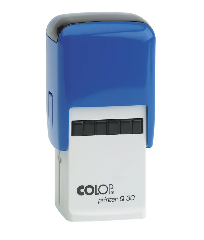 COLOP Q30 KARE MAVİ KASA SİYAH KEÇE - 30X30MM