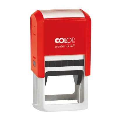 COLOP Q43 KARE KIRMIZI KASA SİYAH KEÇE - 43X43MM