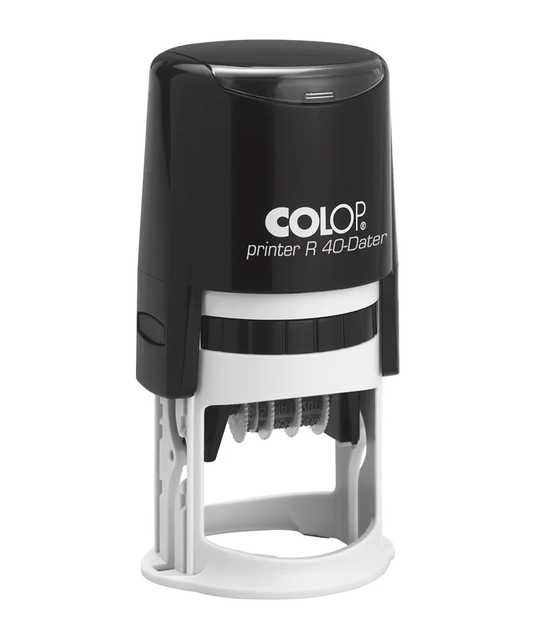 COLOP R40 TARİH KAŞE(TR) SİYAH KASA MAVİ/KIRMIZI KEÇE - 40MM
