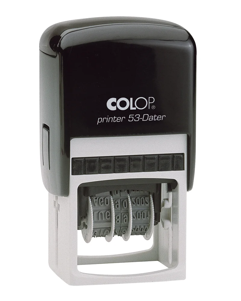 COLOP PRINTER 53 TARİH KAŞE(TR) SİYAH KASA MAVİ/KIRMIZI KEÇE - 30X45MM