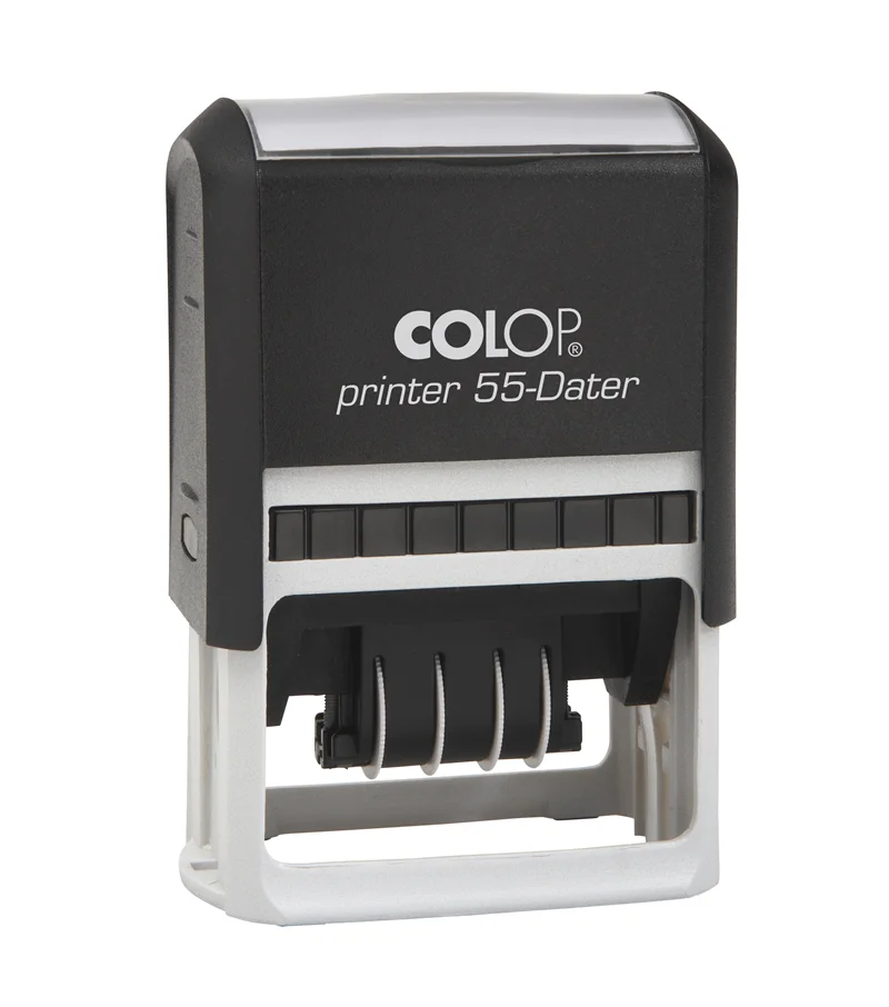 COLOP PRINTER 55 TARİH KAŞE(TR) SİYAH KASA MAVI- KIRMIZI KEÇE - 40X60MM