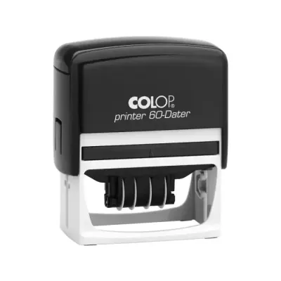 COLOP PRINTER 60 NUM/TARİH KAŞE(TR) SİYAH KASA MAVİ KEÇE - 37X76MM