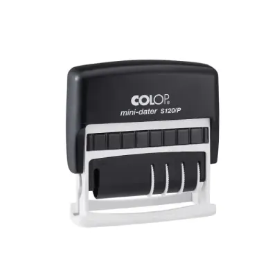 COLOP S120/P TABLALI TARİH KAŞE(TR) SİYAH KASA MAVİ KEÇE - 8X45MM