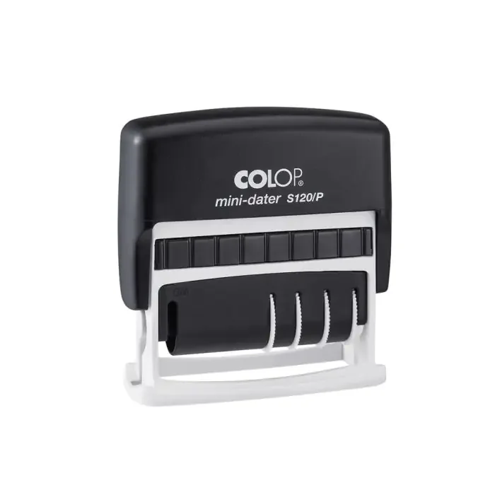 COLOP S120/P TABLALI TARİH KAŞE(TR) SİYAH KASA MAVİ KEÇE - 8X45MM