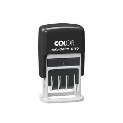 COLOP S160 MİNİ TARİH KAŞE(TR) SİYAH KASA MAVİ KEÇE TÜRKÇE - 12X25MM