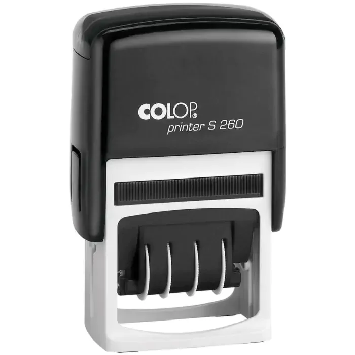 COLOP S260 TARİH KAŞE(TR) SİYAH KASA MAVİ/KIRMIZI KEÇE - 24X45MM