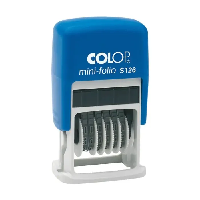 COLOP S126 MİNİ NUMARATÖR KAŞE MAVİ KASA SİYAH KEÇE - 4X19MM