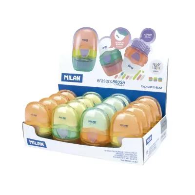 MILAN 4900116LK2 CAPSULE NEW LOOK RENKLİ ŞEFFAF FIRÇALI SİLGİ 16'LI