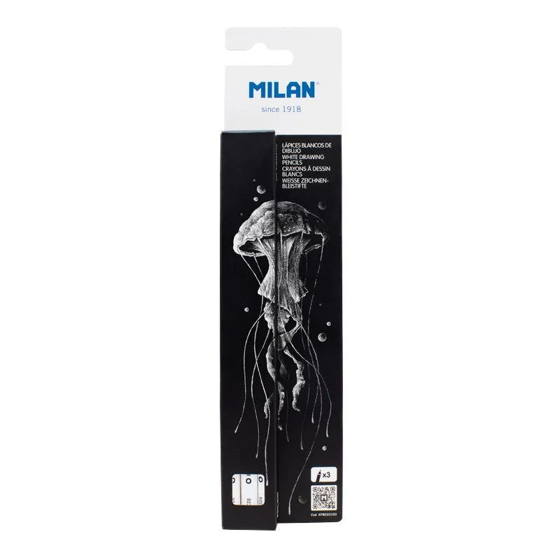 MILAN 07B222103 GRAPHITE 0,4MM BEYAZ UÇLU KALEM BLISTER - 3ADET