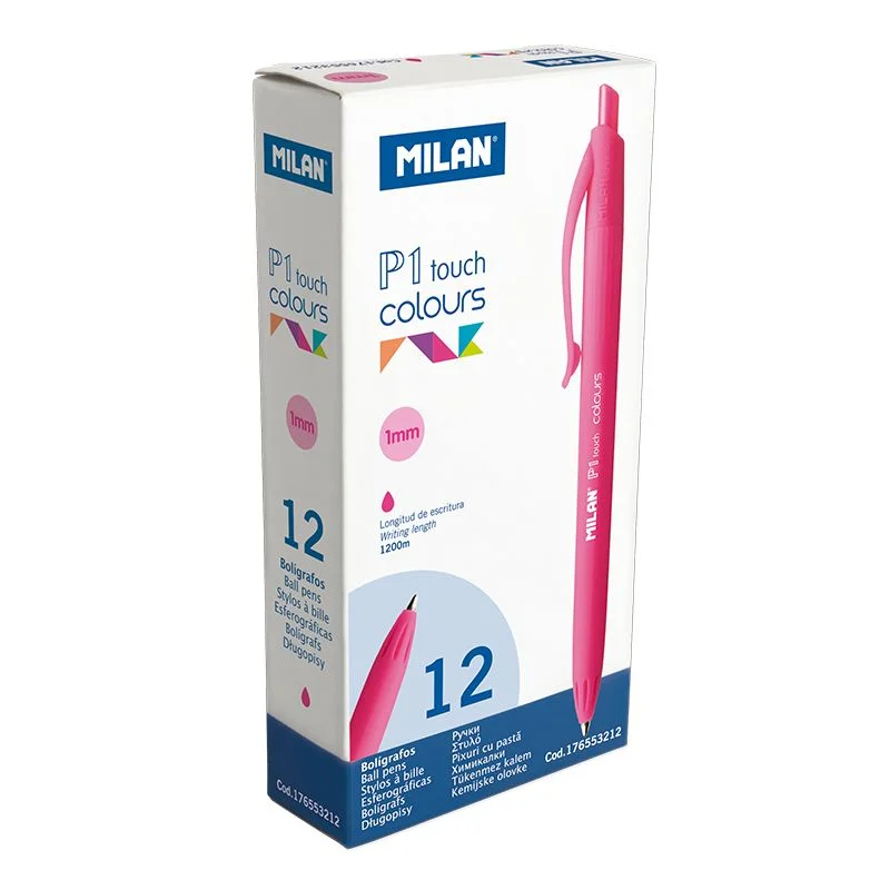 MILAN 176553212 P1 TOUCH PEMBE TÜKENMEZ KALEM - 12ADET
