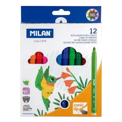 MILAN 0612312 KONİK UÇLU KEÇELİ KALEM (5MM UÇ) - 12'Lİ