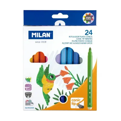 MILAN 0612324 KONİK UÇLU KEÇELİ KALEM (5MM UÇ) - 24'LÜ